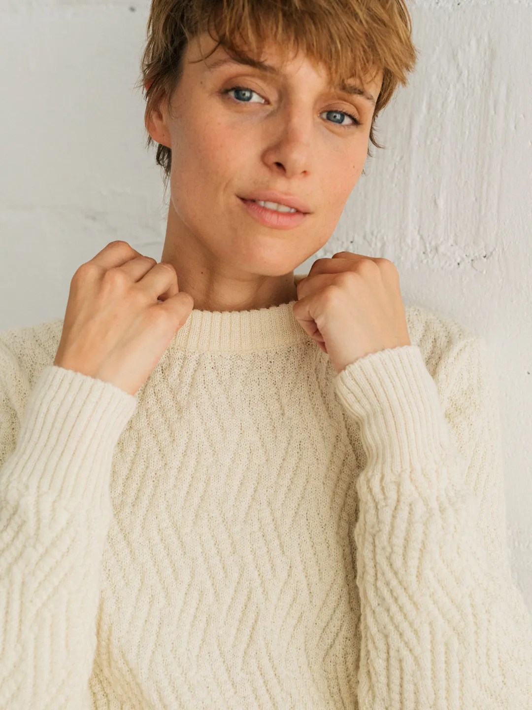 Aceh Knitted Sweater Natural White