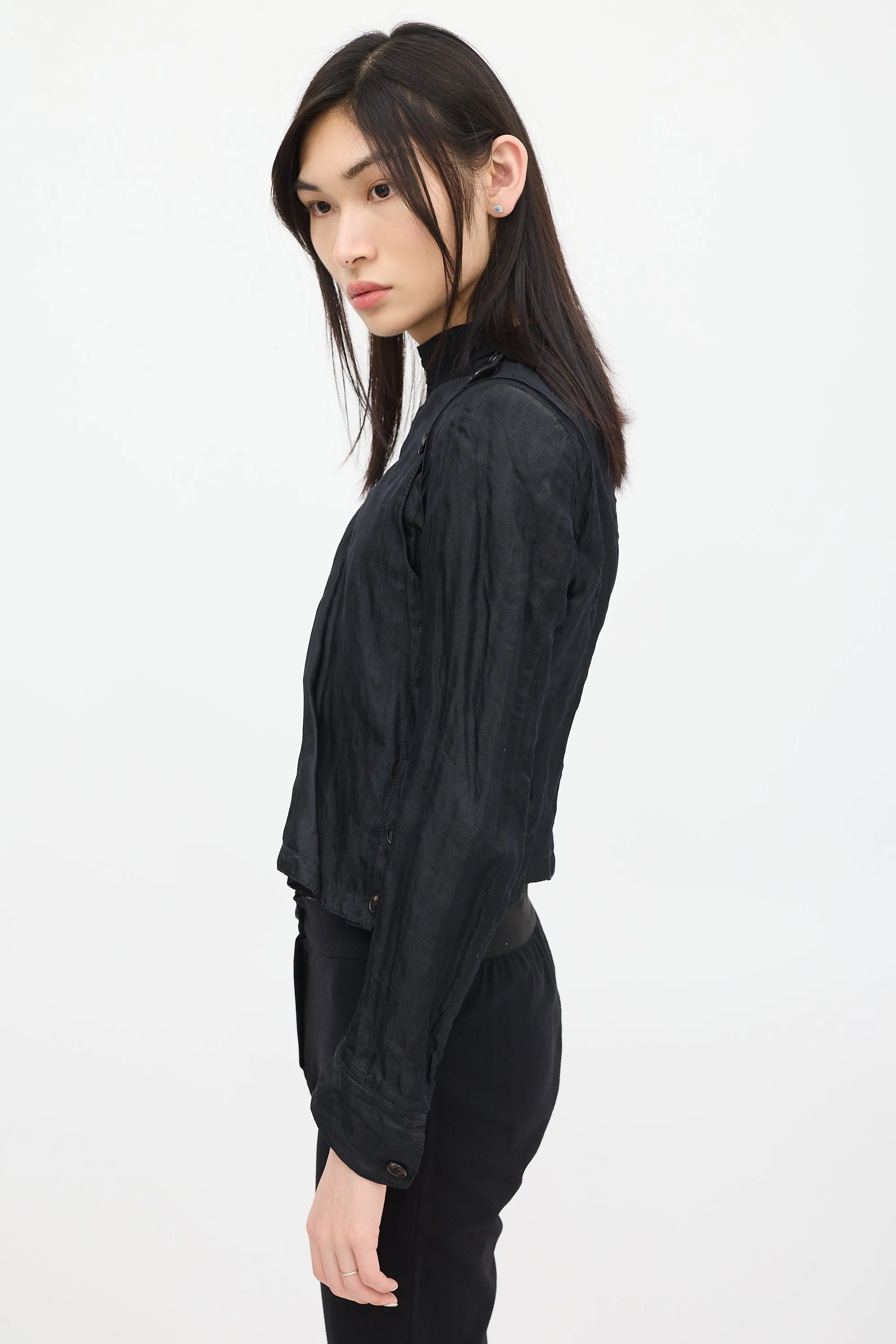 Black & White Silk Abstract Jacket