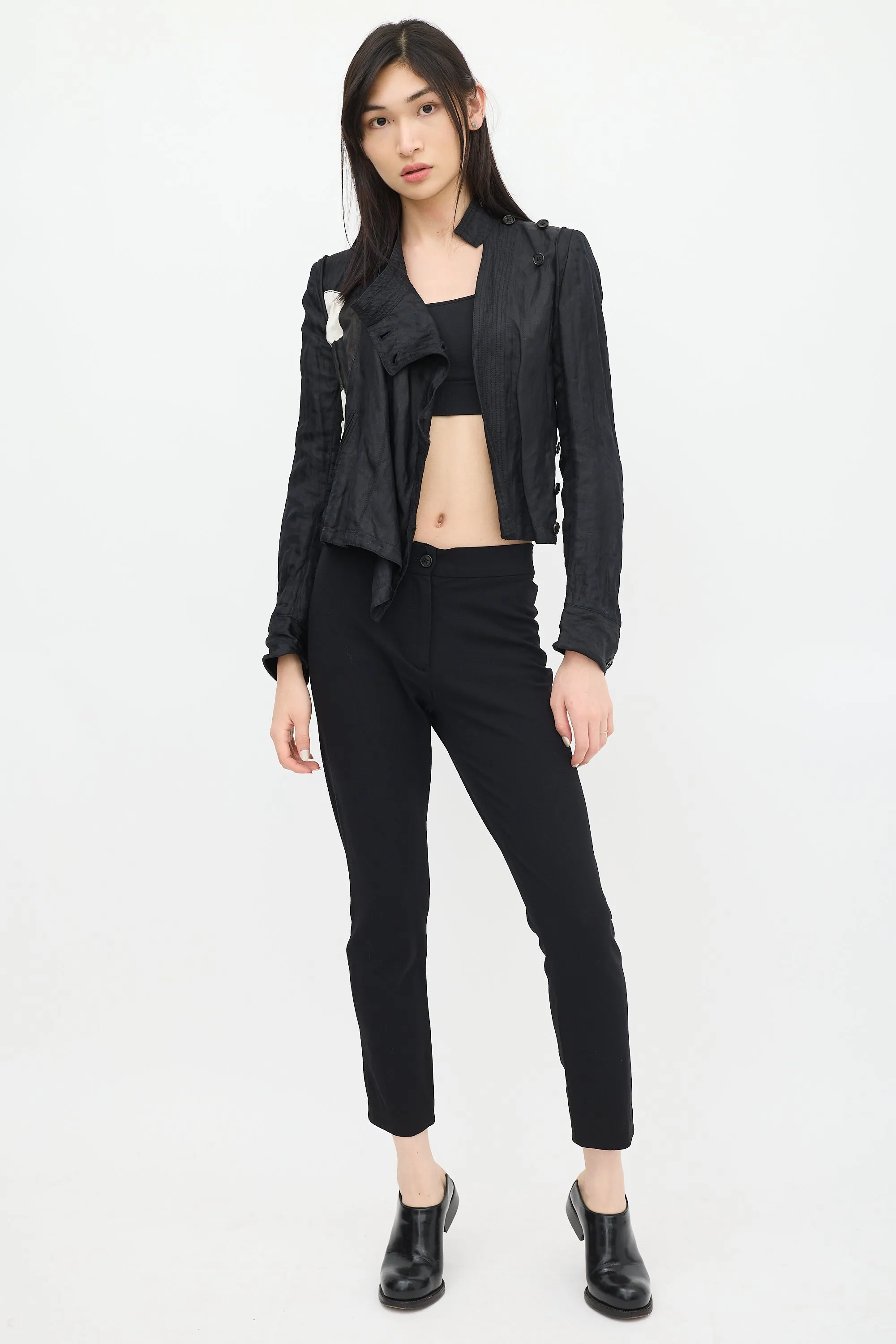 Black & White Silk Abstract Jacket