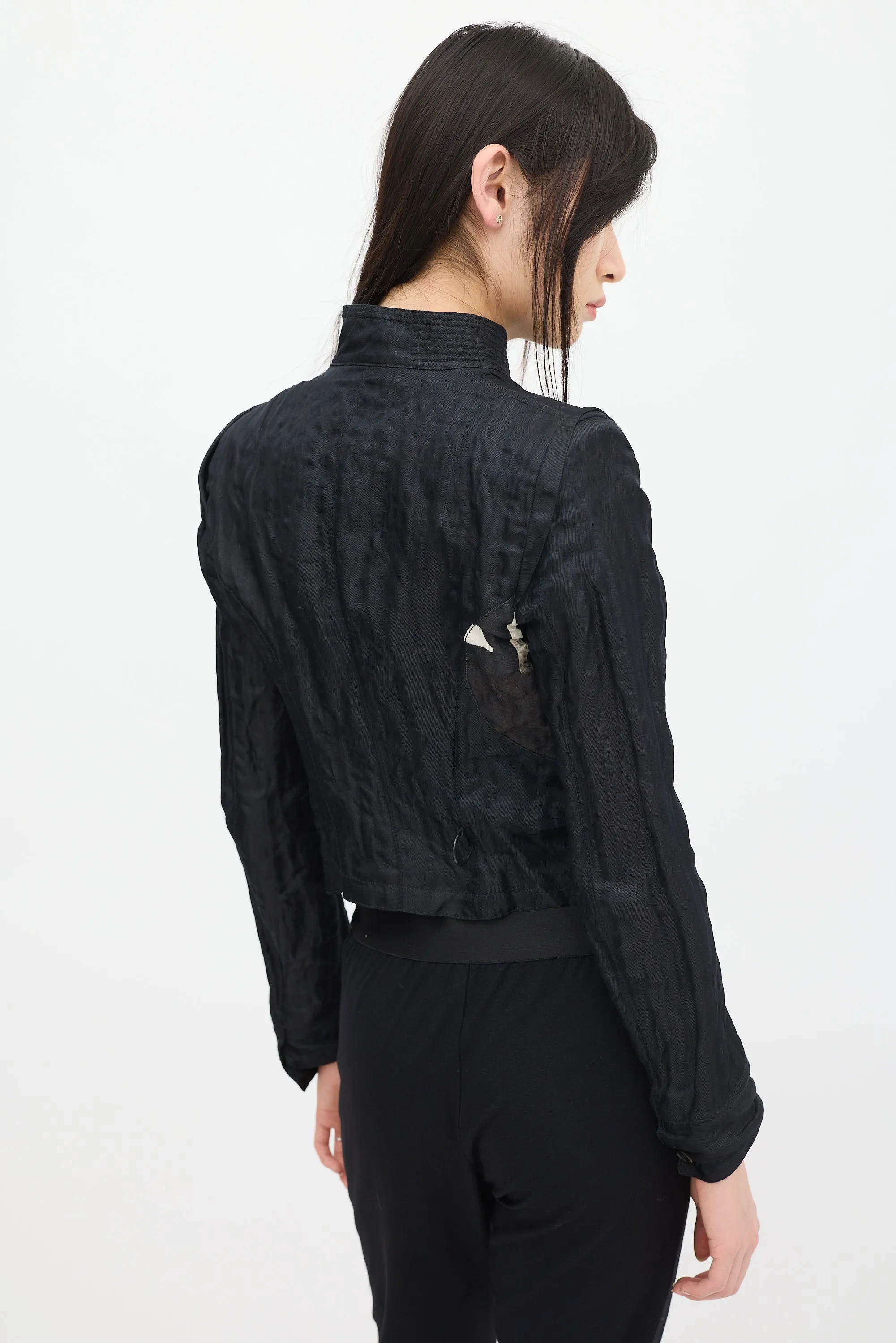 Black & White Silk Abstract Jacket