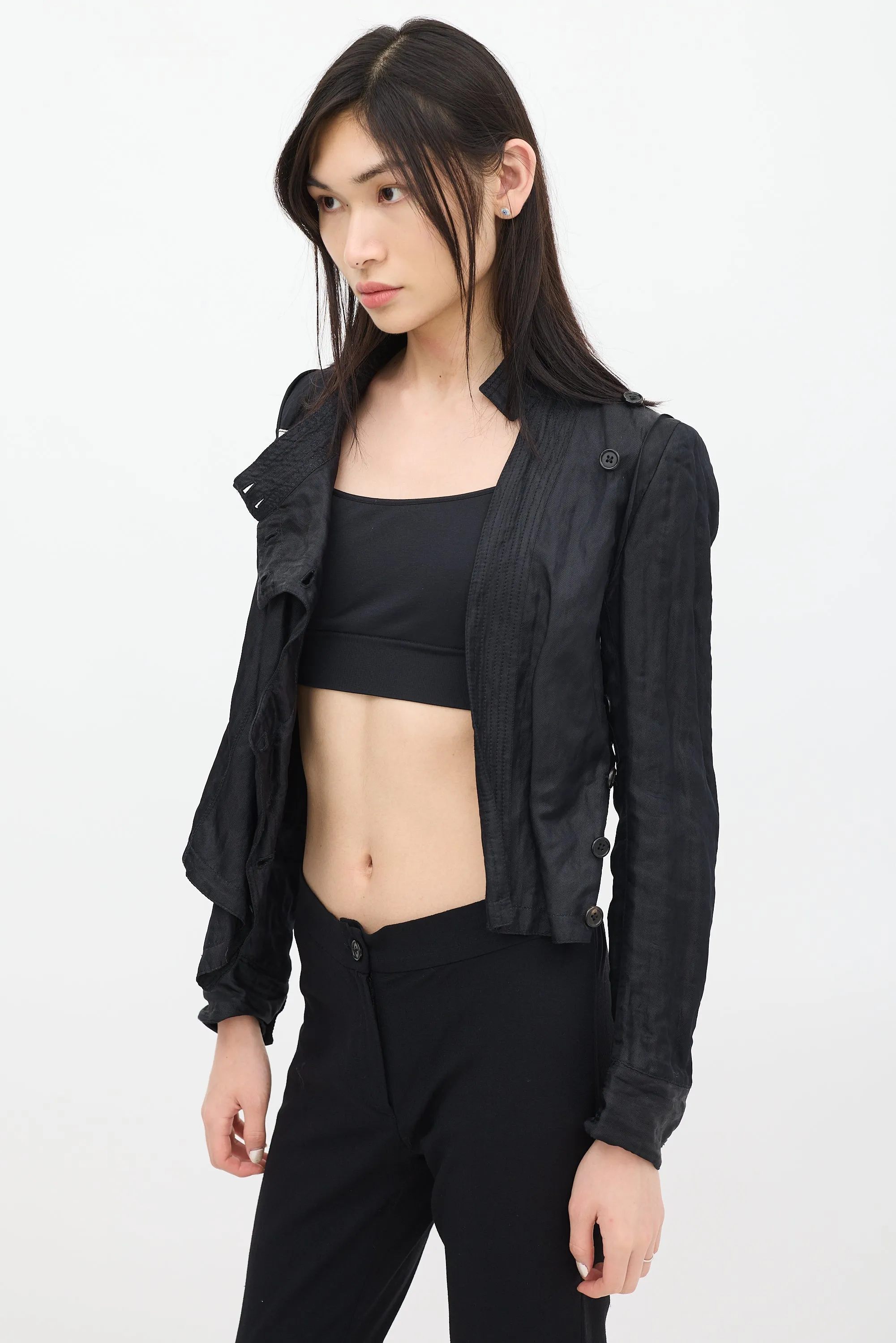 Black & White Silk Abstract Jacket