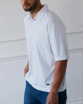 Boxy Fit Polo Shirt - Blanco