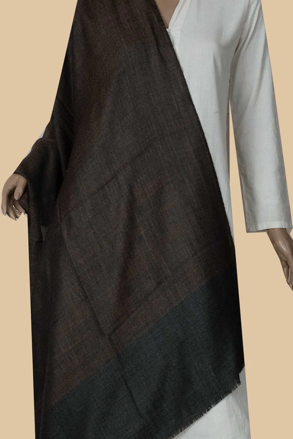 Brown Kashmir Woolen Stole