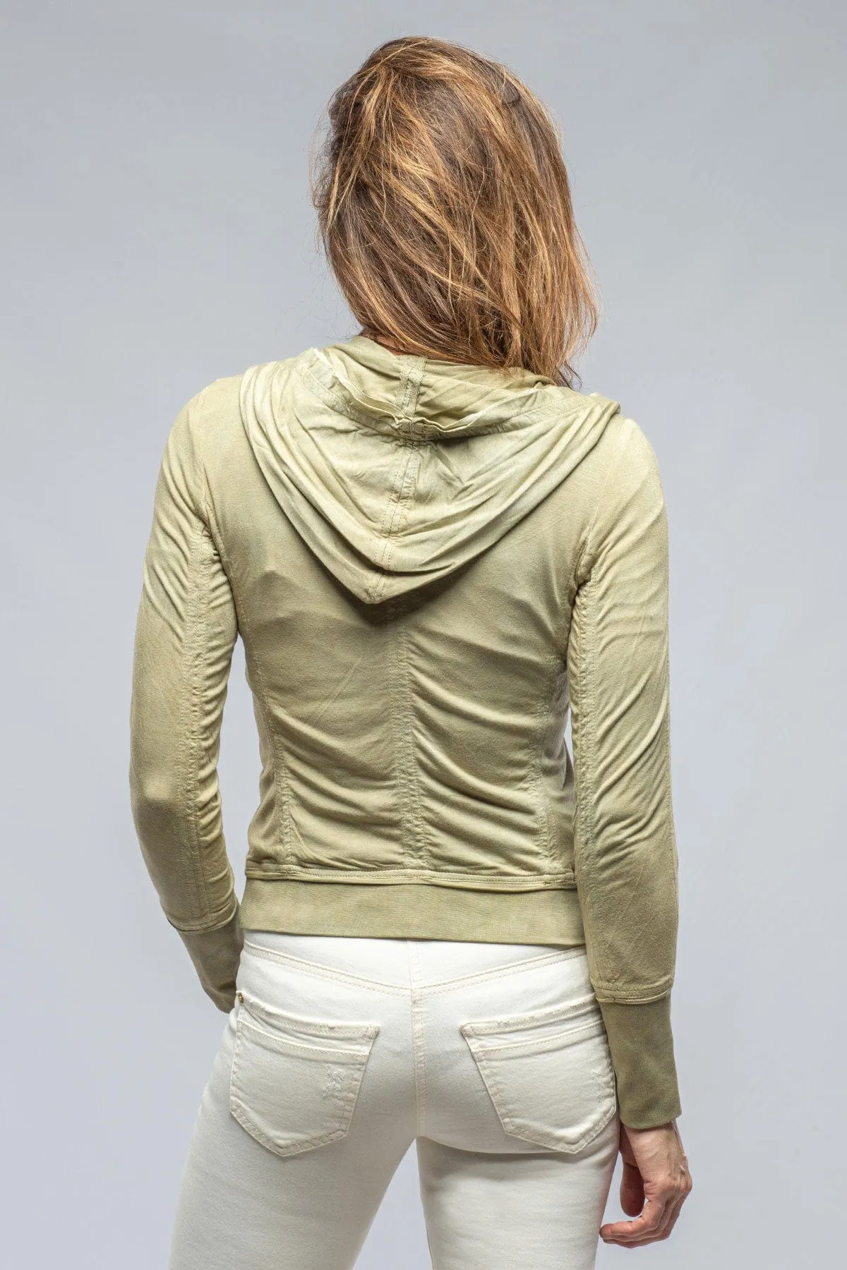 Cruiser Suede & Jersey Hoodie In Tea Gree