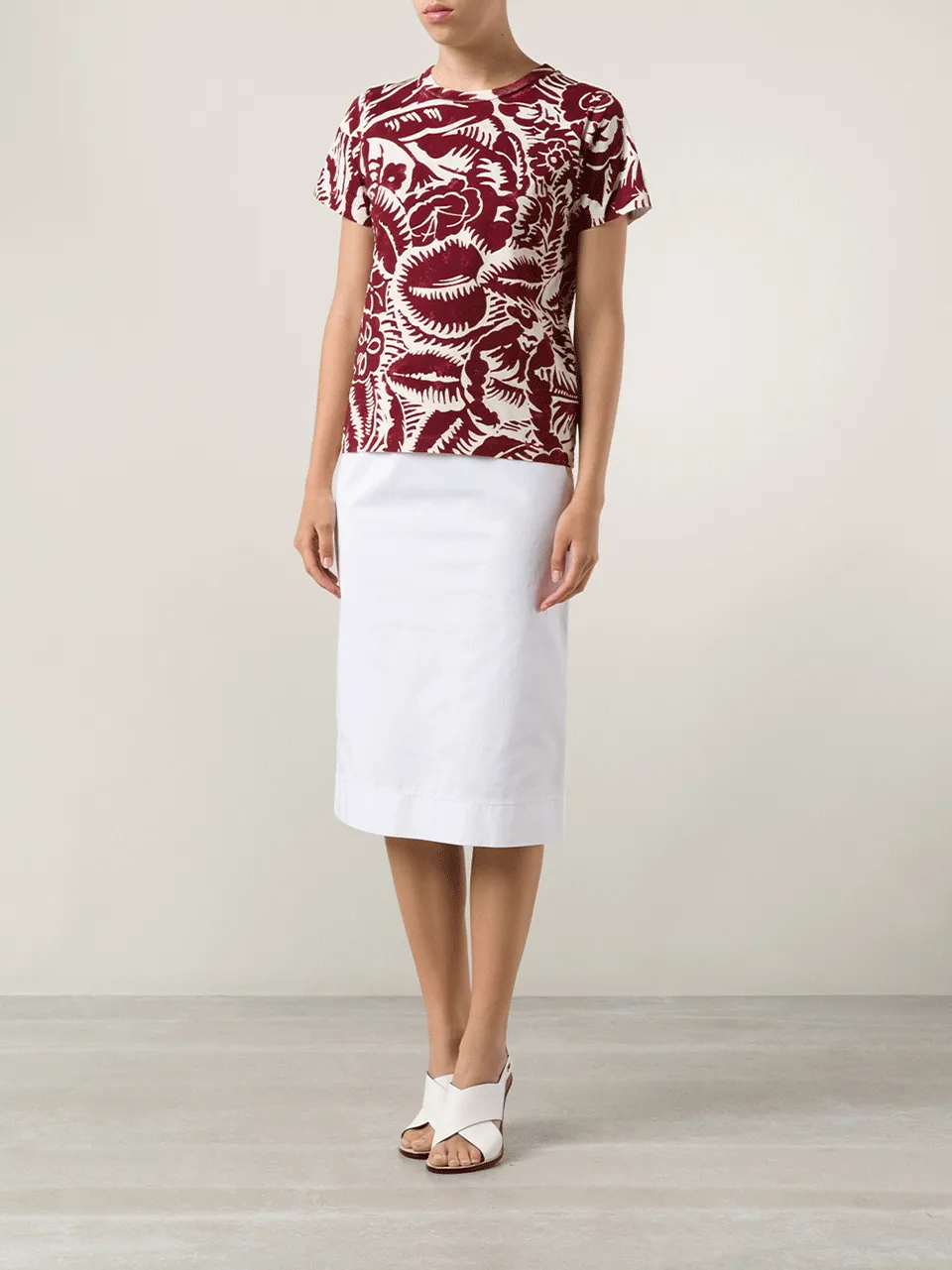 Diamante Cotton Gabardine Pencil Skirt