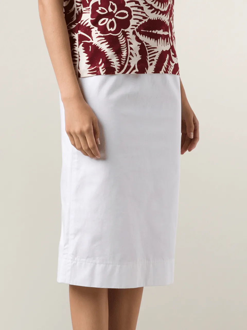 Diamante Cotton Gabardine Pencil Skirt