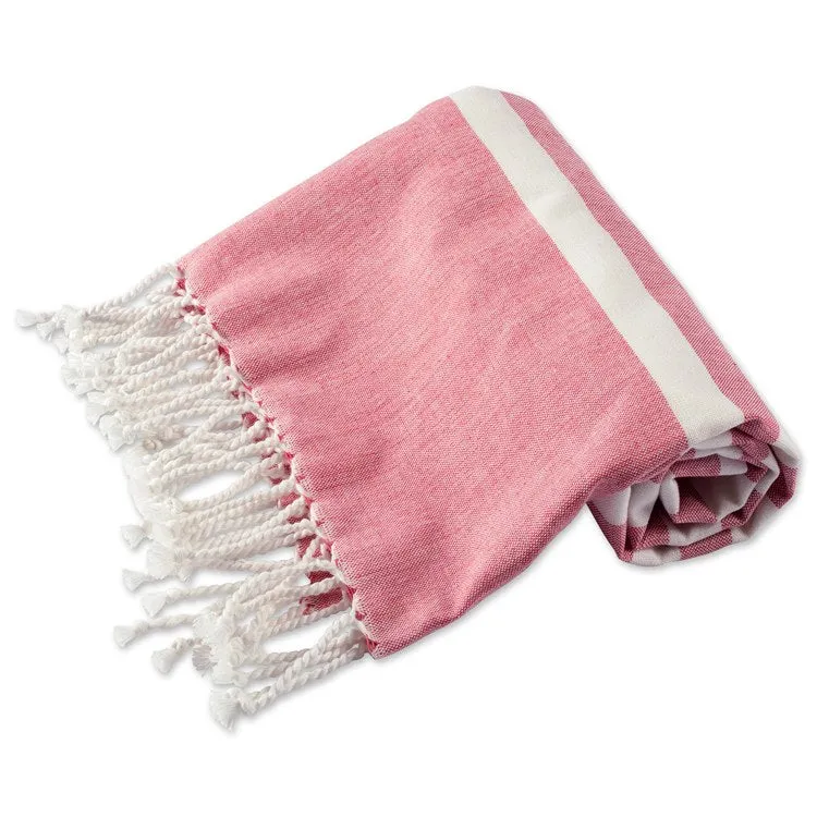 DII Coral 1" Stripe Fouta Towel