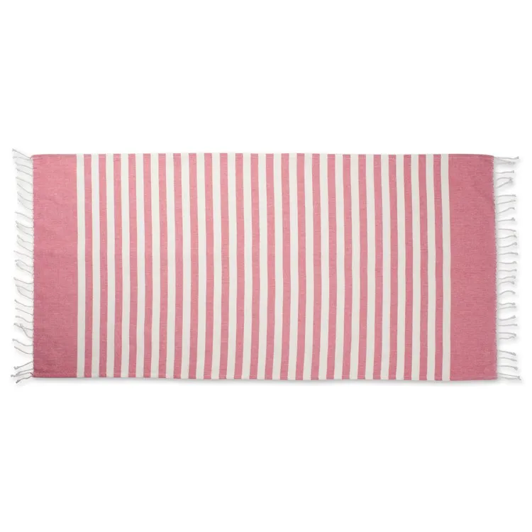 DII Coral 1" Stripe Fouta Towel