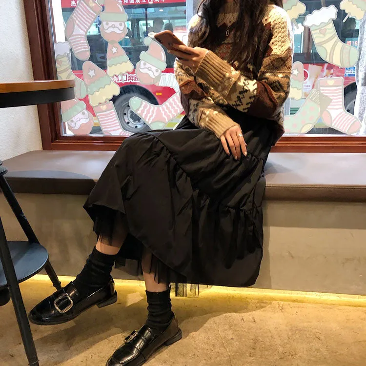 High Waist Ruffles Boho Long Skirt