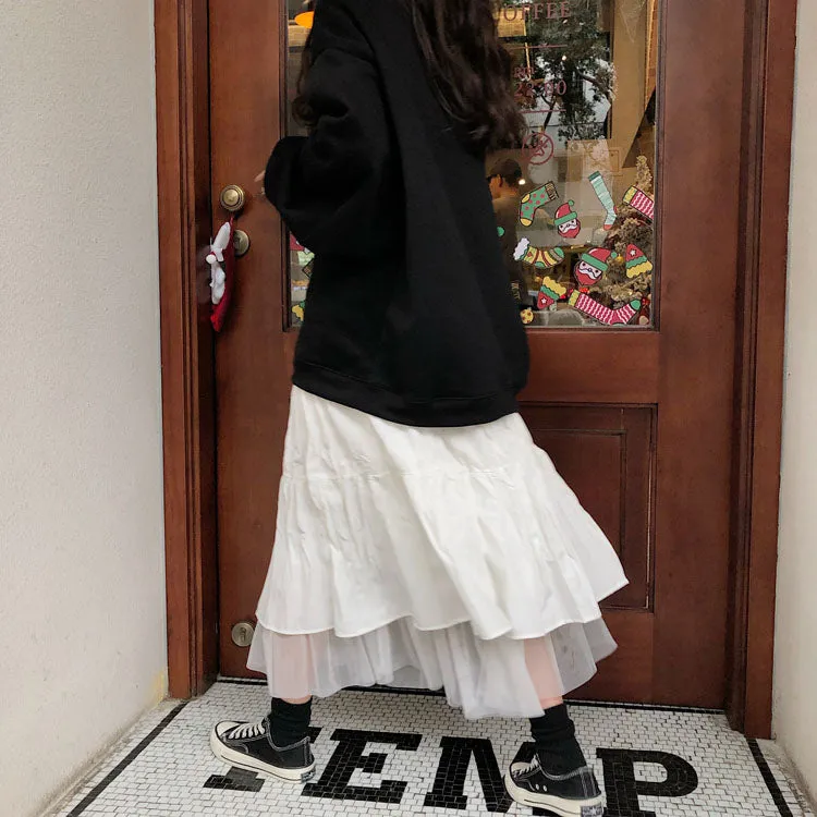 High Waist Ruffles Boho Long Skirt