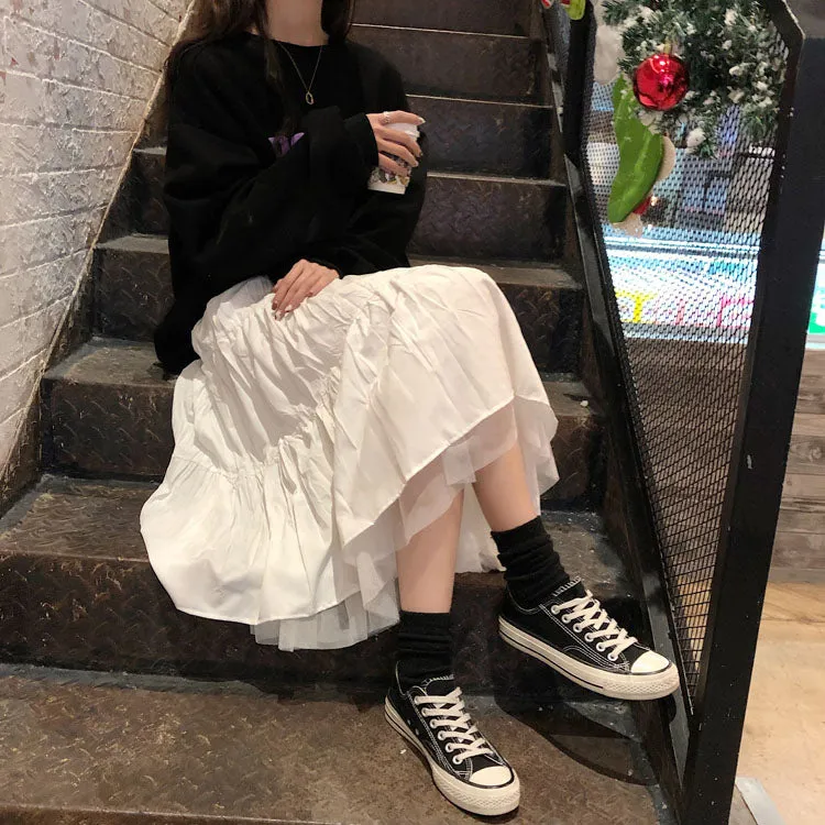 High Waist Ruffles Boho Long Skirt