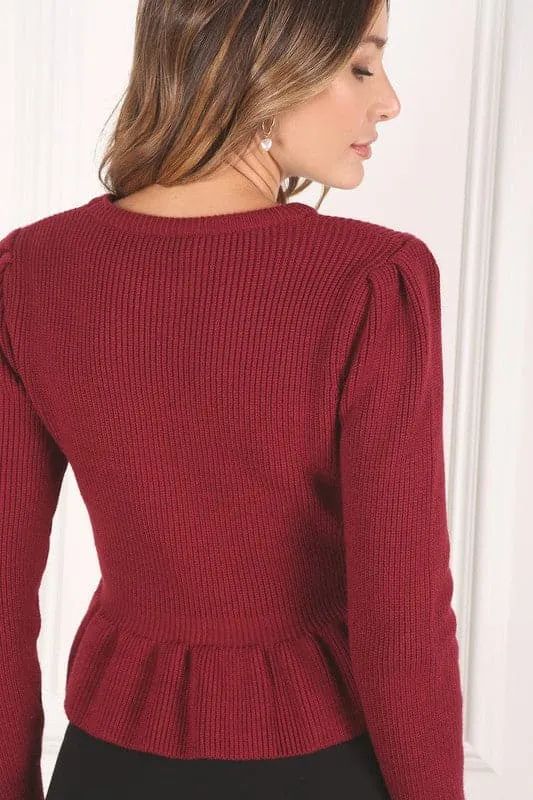 Irresistible You Peplum Sweater