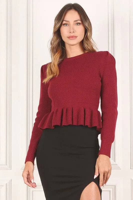 Irresistible You Peplum Sweater