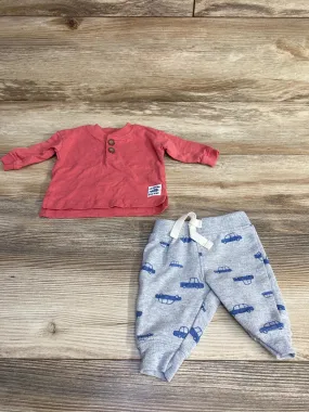 Just One You 2pc Henley Shirt & Joggers Red sz Newborn