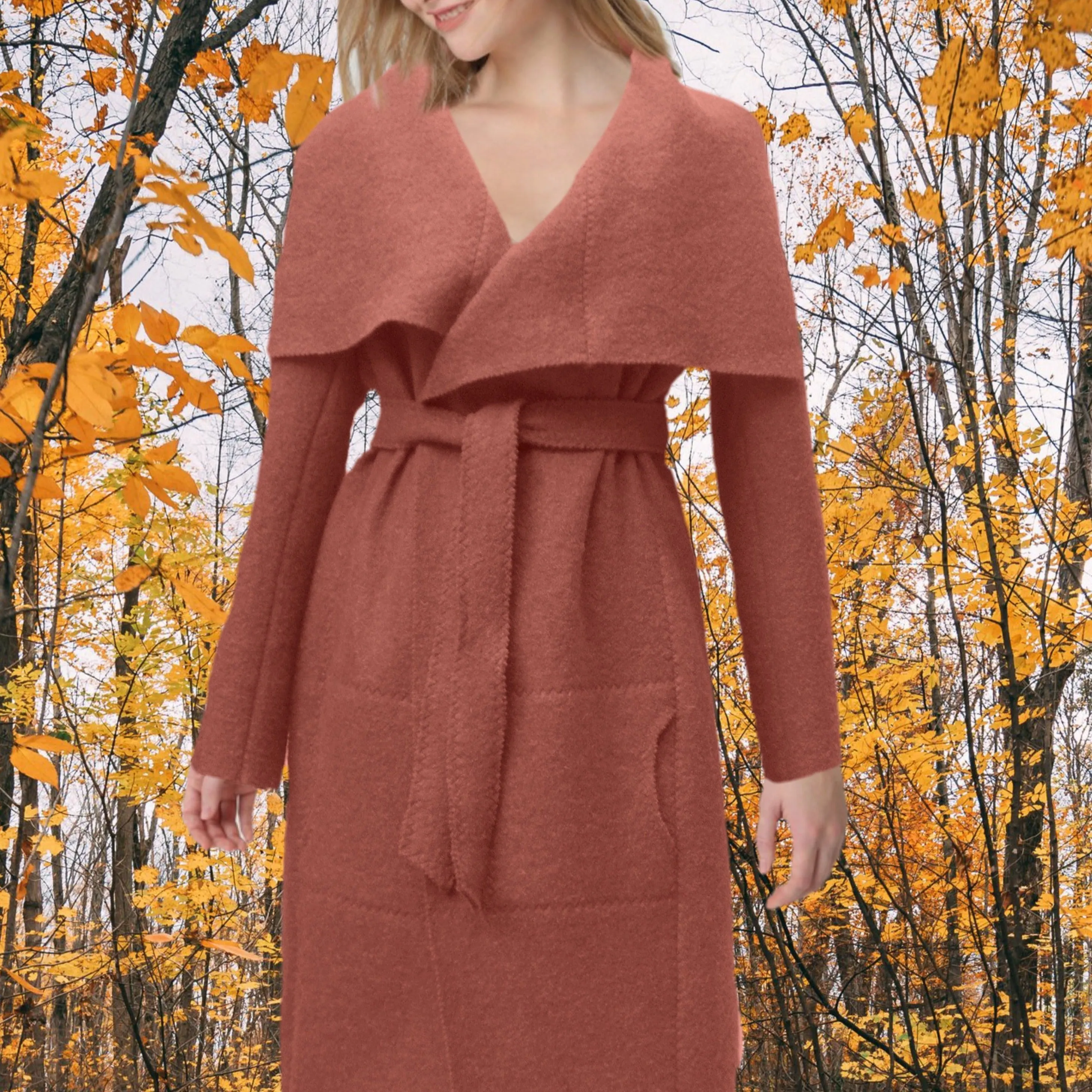 Lange wollen vest-jas van gekookte wol / jacket made of boiled wool