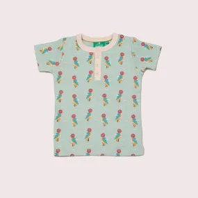 Little Woodpecker Short Sleeve Henley Top