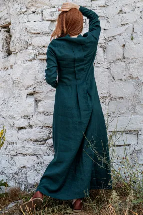 Maxi Linen Shirt Dress