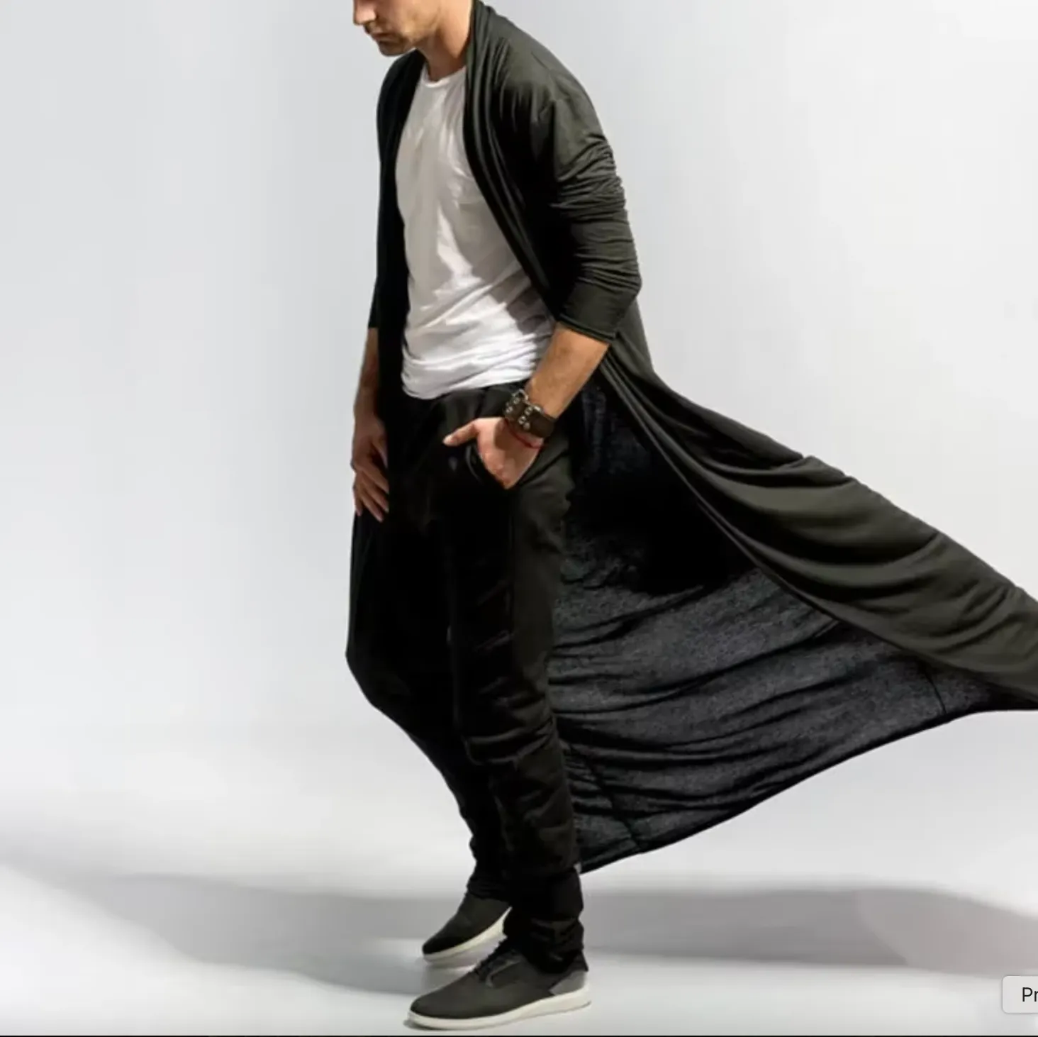 Men's Cardigan Festival Party Outfits Black Blazer Gothic Burning Man Long Sleeves Cardigan Kimono