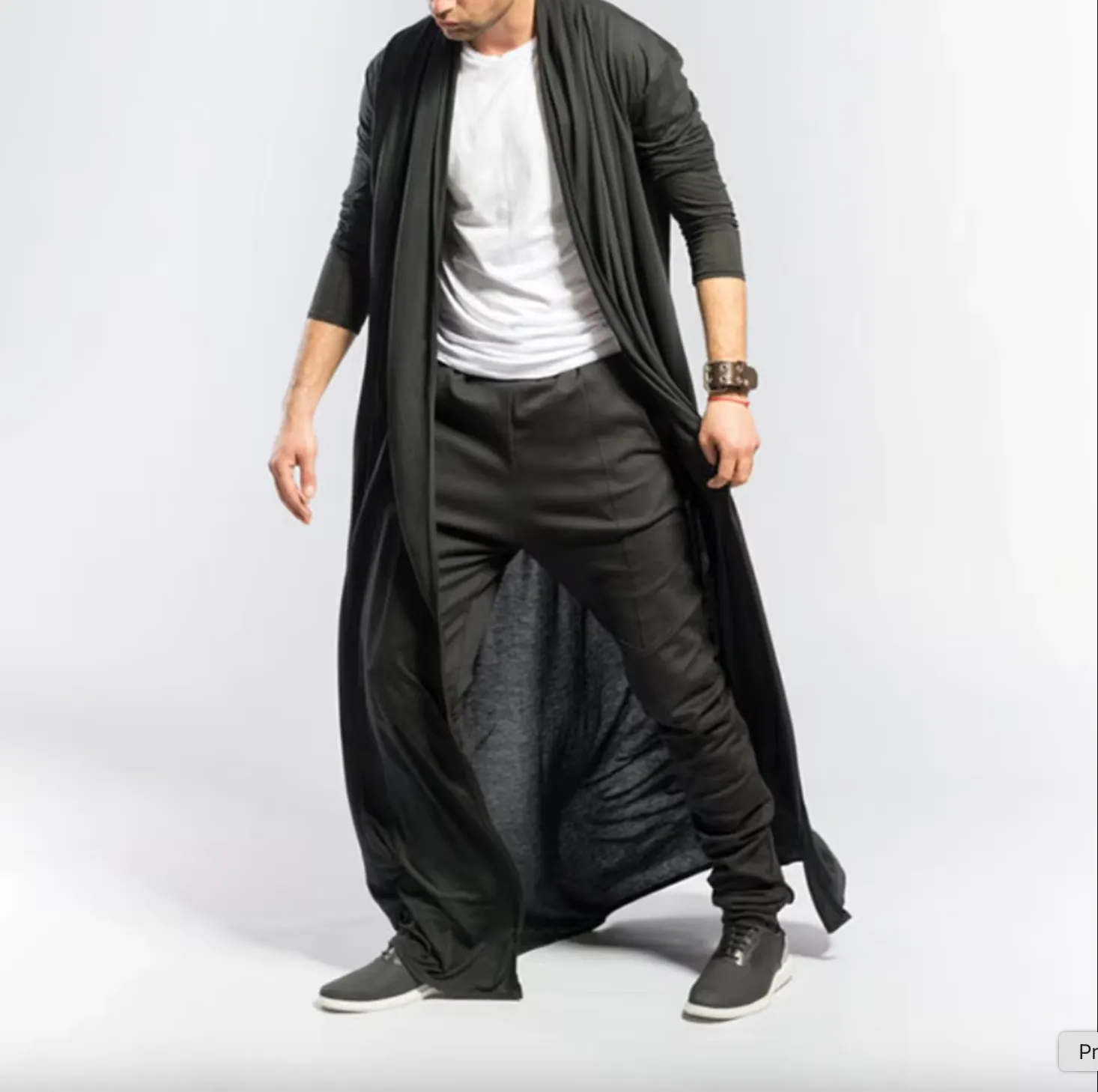 Men's Cardigan Festival Party Outfits Black Blazer Gothic Burning Man Long Sleeves Cardigan Kimono