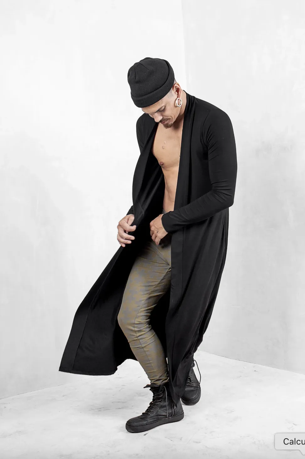 Men's Cardigan Festival Party Outfits Black Blazer Gothic Burning Man Long Sleeves Cardigan Kimono