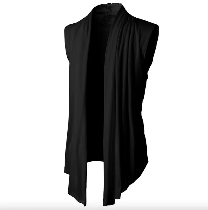 Men's Cardigan Festival Party Outfits Black Blazer Gothic Burning Man Long Sleeves Cardigan Kimono