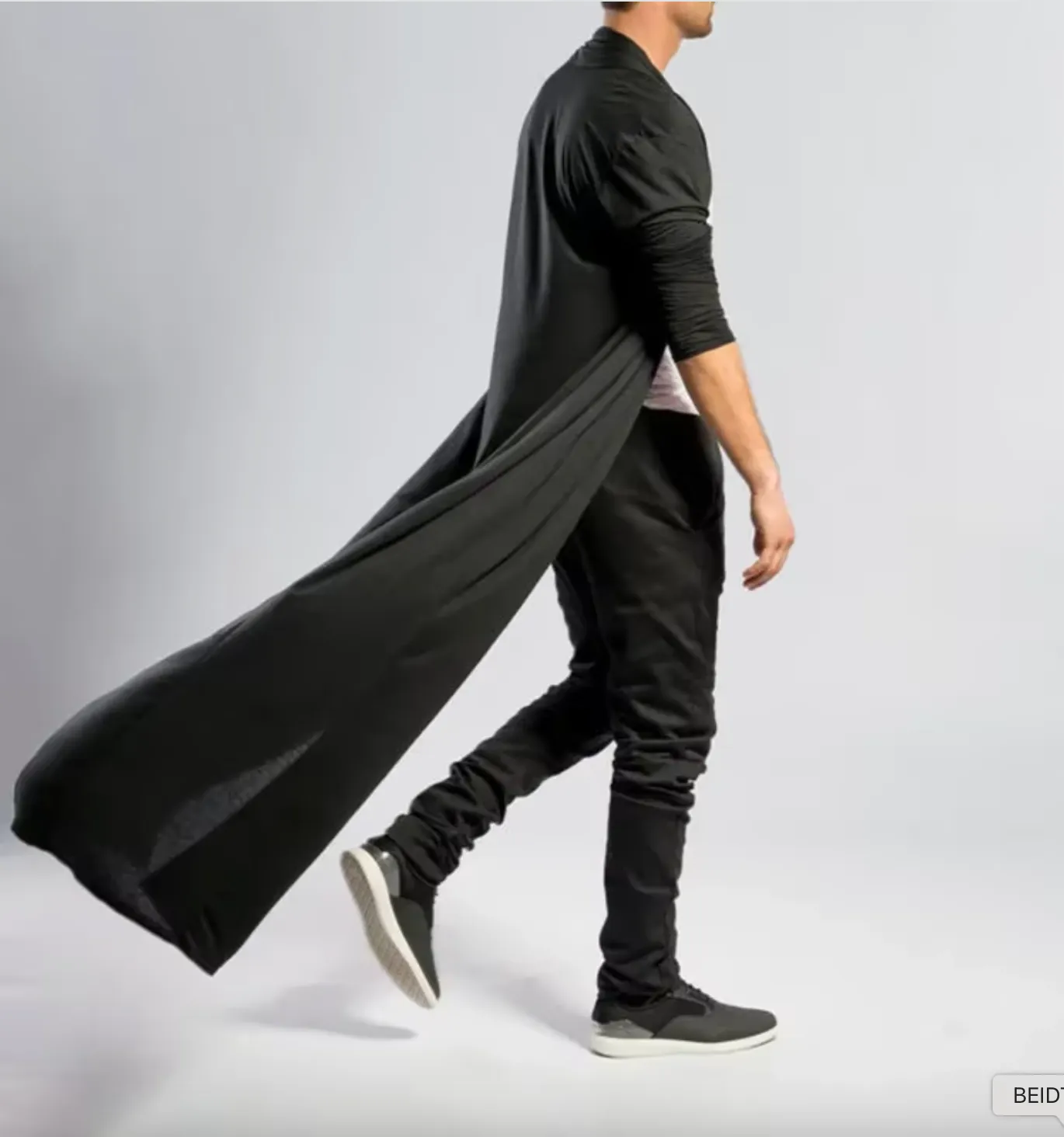 Men's Cardigan Festival Party Outfits Black Blazer Gothic Burning Man Long Sleeves Cardigan Kimono
