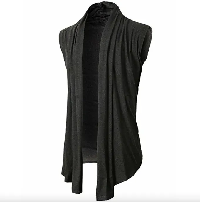 Men's Cardigan Festival Party Outfits Black Blazer Gothic Burning Man Long Sleeves Cardigan Kimono