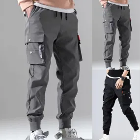 Men's Solid Multi-pocket Cargo Pants