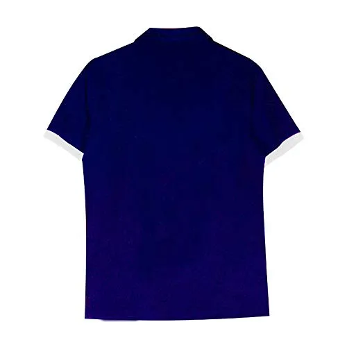 ONCEGALA Men's Cotton Basic Slim Fit Short Sleeve Collared Polo Shirts(Navy,S)