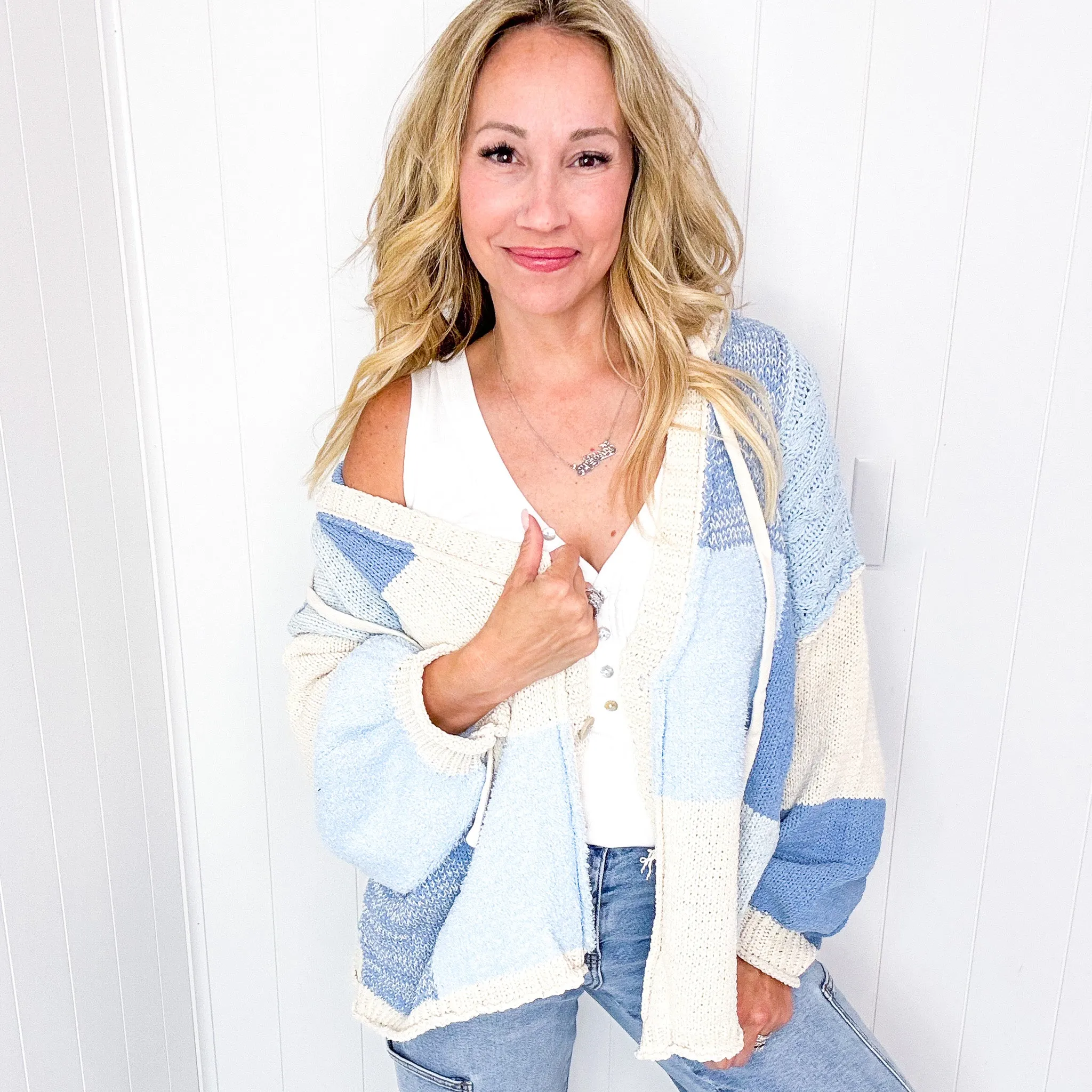 POL Serene Sands Button up Sweater Hoodie Cardigan