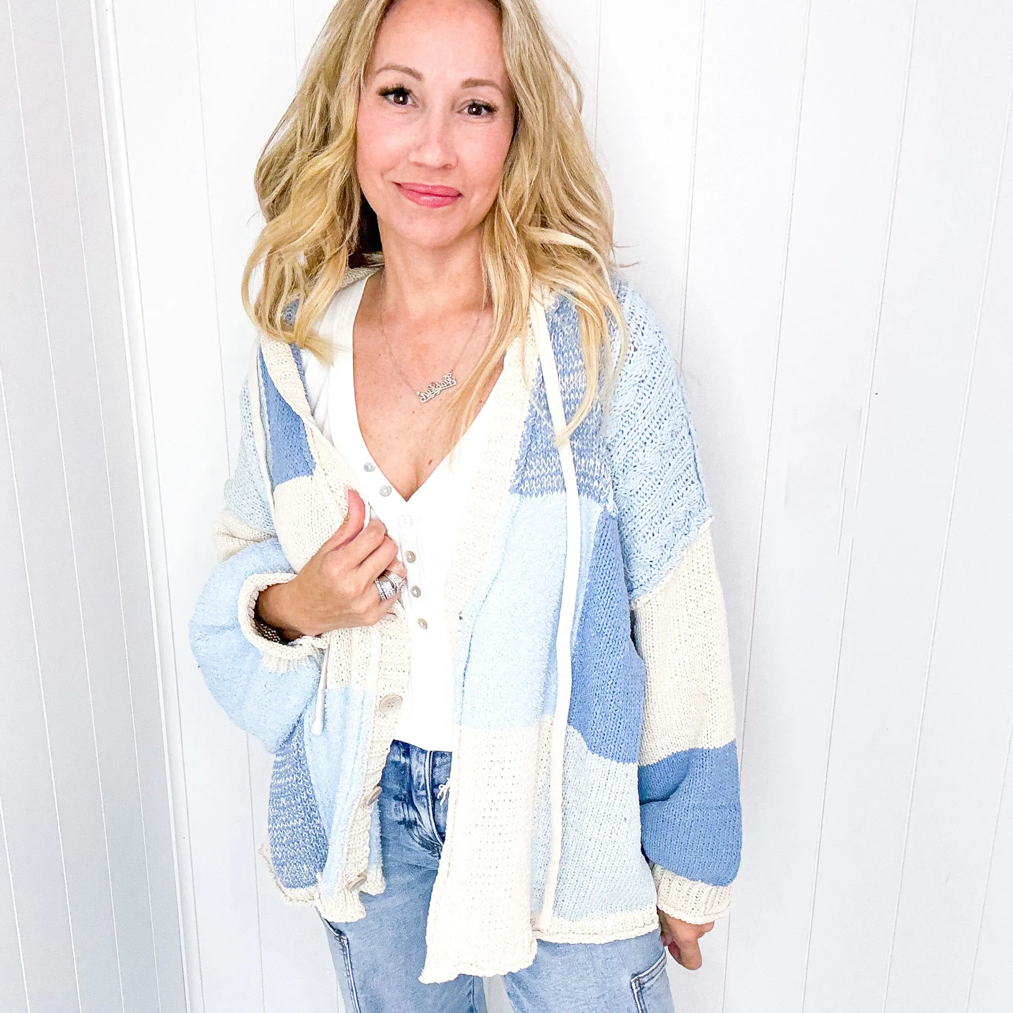 POL Serene Sands Button up Sweater Hoodie Cardigan