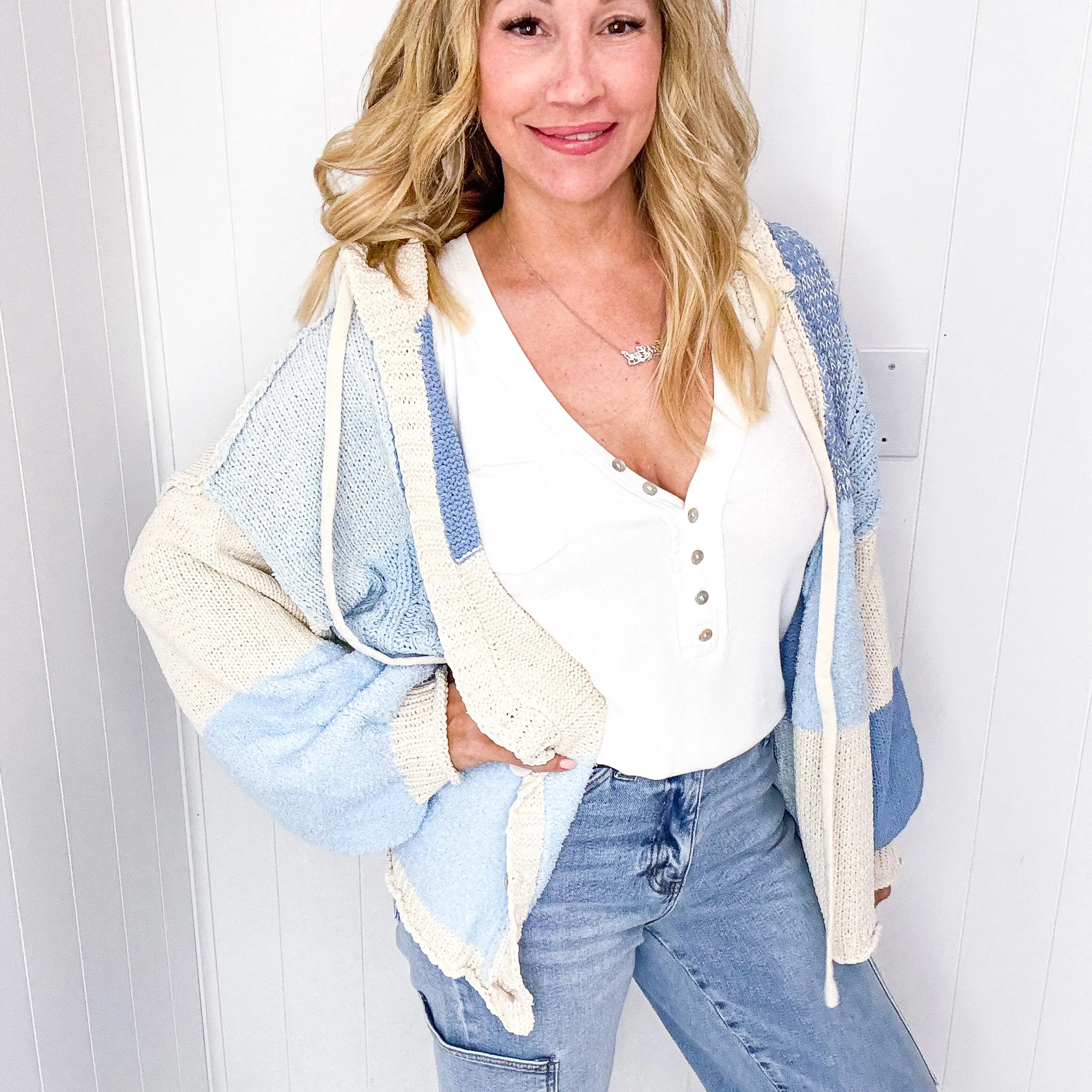 POL Serene Sands Button up Sweater Hoodie Cardigan