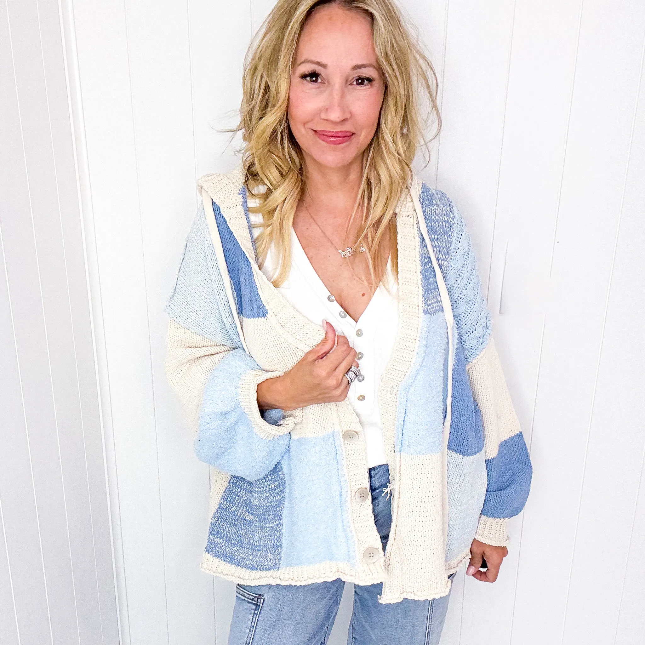 POL Serene Sands Button up Sweater Hoodie Cardigan
