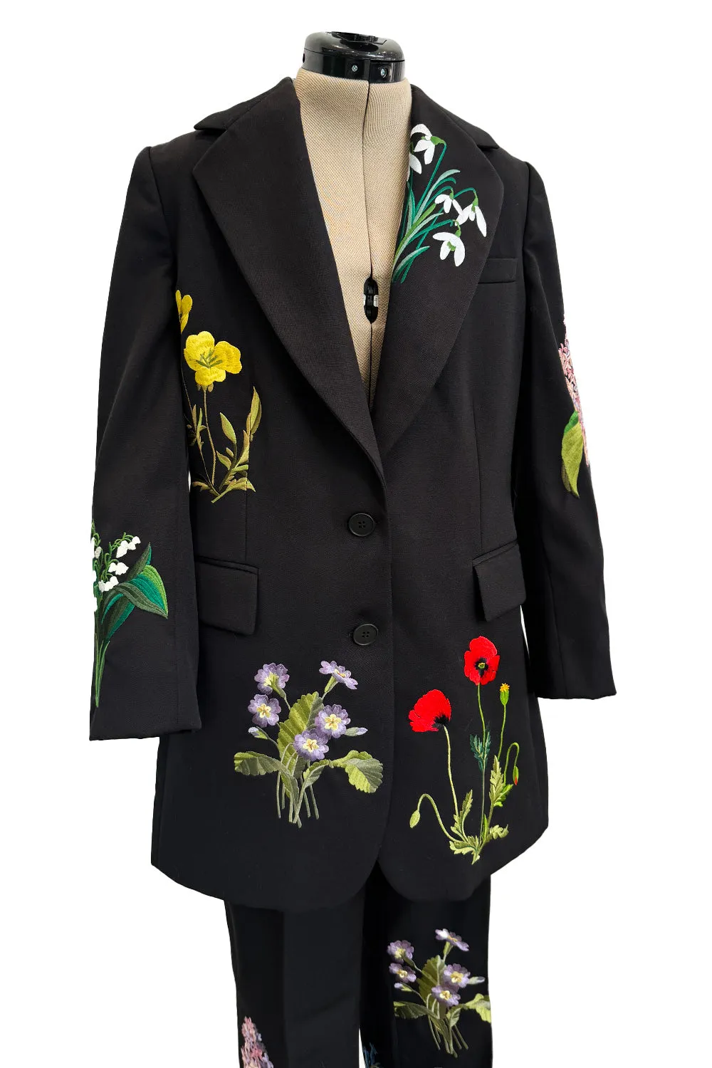 Prettiest Resort 2016 Stella McCartney Look 8 Crisply Tailored Jacket & Pant Suit w Floral Embroidery