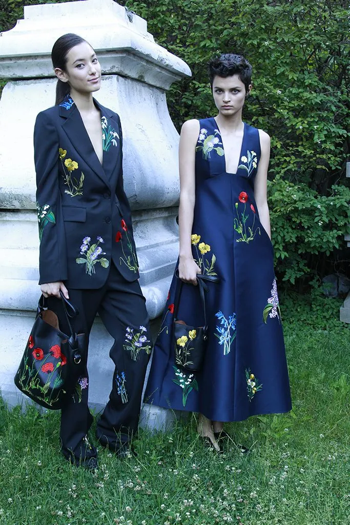 Prettiest Resort 2016 Stella McCartney Look 8 Crisply Tailored Jacket & Pant Suit w Floral Embroidery