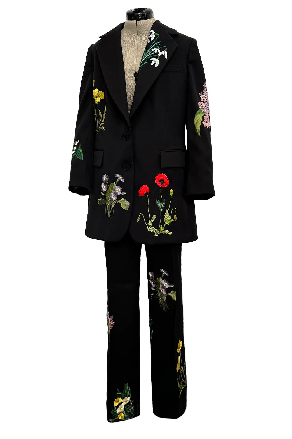 Prettiest Resort 2016 Stella McCartney Look 8 Crisply Tailored Jacket & Pant Suit w Floral Embroidery