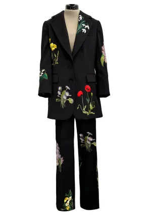 Prettiest Resort 2016 Stella McCartney Look 8 Crisply Tailored Jacket & Pant Suit w Floral Embroidery