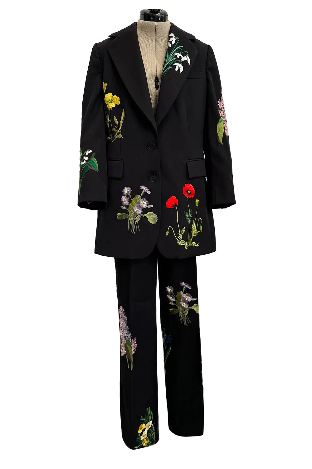 Prettiest Resort 2016 Stella McCartney Look 8 Crisply Tailored Jacket & Pant Suit w Floral Embroidery