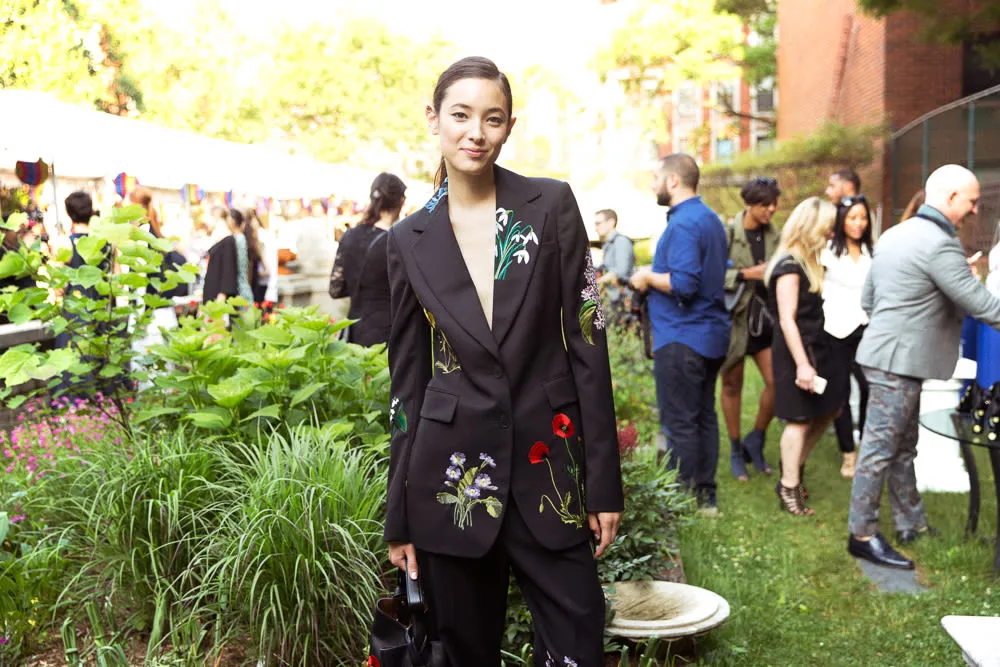 Prettiest Resort 2016 Stella McCartney Look 8 Crisply Tailored Jacket & Pant Suit w Floral Embroidery