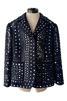 Runway Pre-Fall 2015 Valentino by Maria Grazia Chiuri & Pierpaolo Piccioli Blue Mirror Jacket