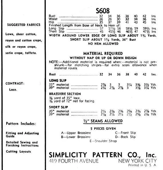 S-S608 PDF | bust 38"