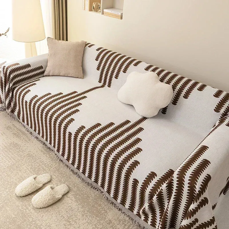 Thicken Chenille Blanket Classic Black Stripe Sofa Blanket Summer Couch Non Slip Blanket Office Nap Shawl Cushion Sofa Covers 담요