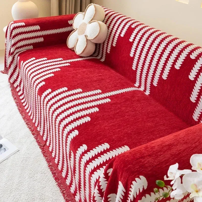 Thicken Chenille Blanket Classic Black Stripe Sofa Blanket Summer Couch Non Slip Blanket Office Nap Shawl Cushion Sofa Covers 담요