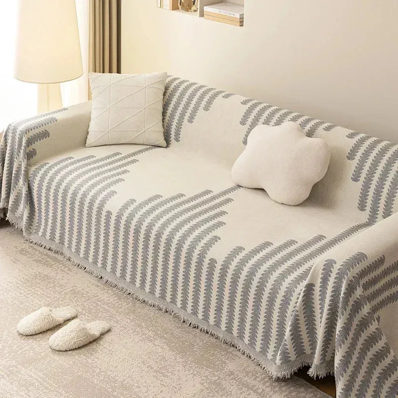 Thicken Chenille Blanket Classic Black Stripe Sofa Blanket Summer Couch Non Slip Blanket Office Nap Shawl Cushion Sofa Covers 담요