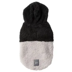 Two-Tone Teddy Hoodie | Black   Grey