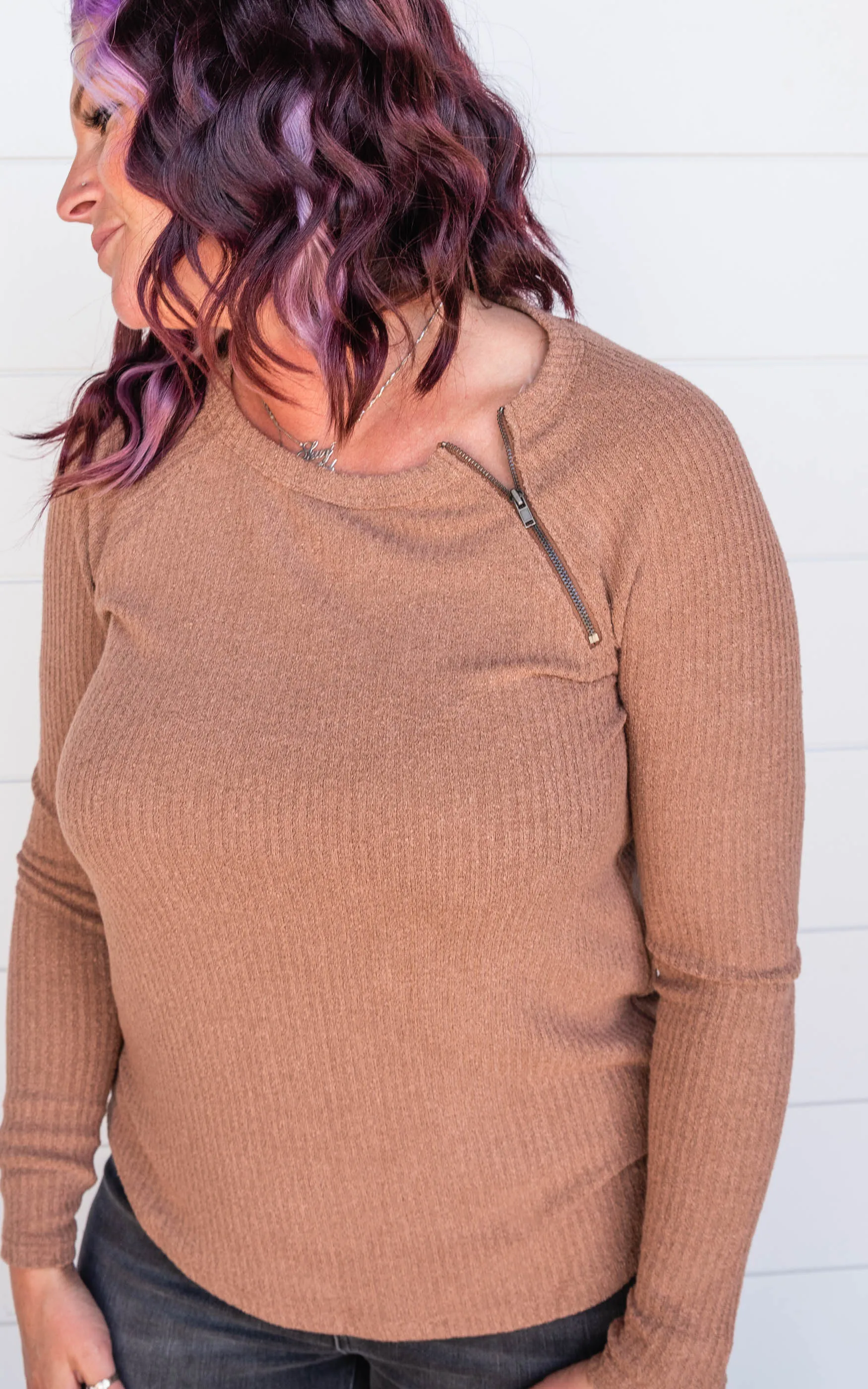 When It's Crisp In The Air Raglan Crew Neck Top - Final Sale*