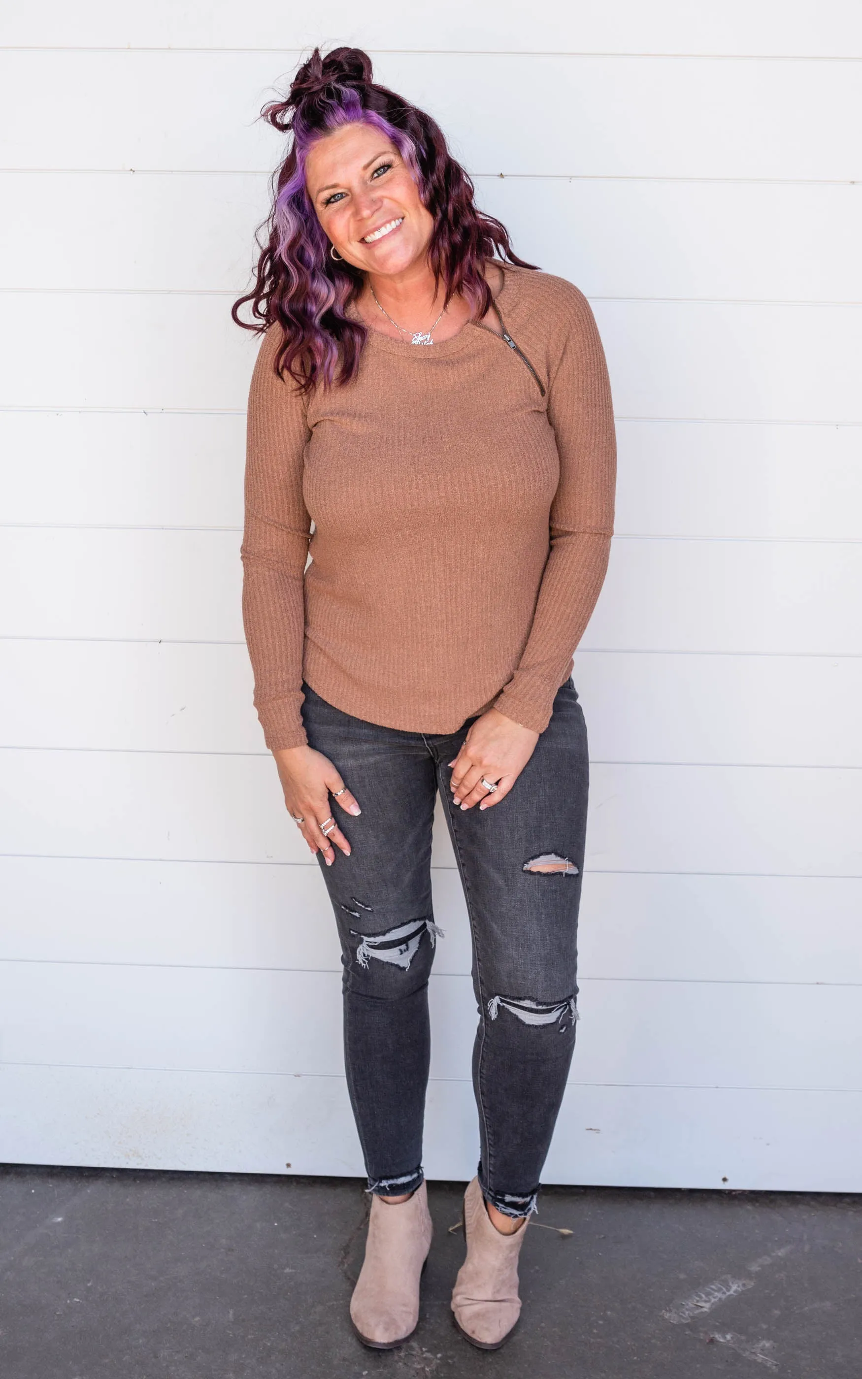 When It's Crisp In The Air Raglan Crew Neck Top - Final Sale*