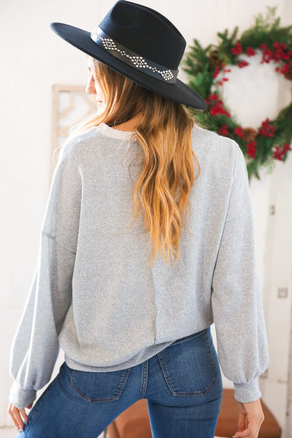 White/Silver Cable Knit Sequin Tassel Hacci Sweater