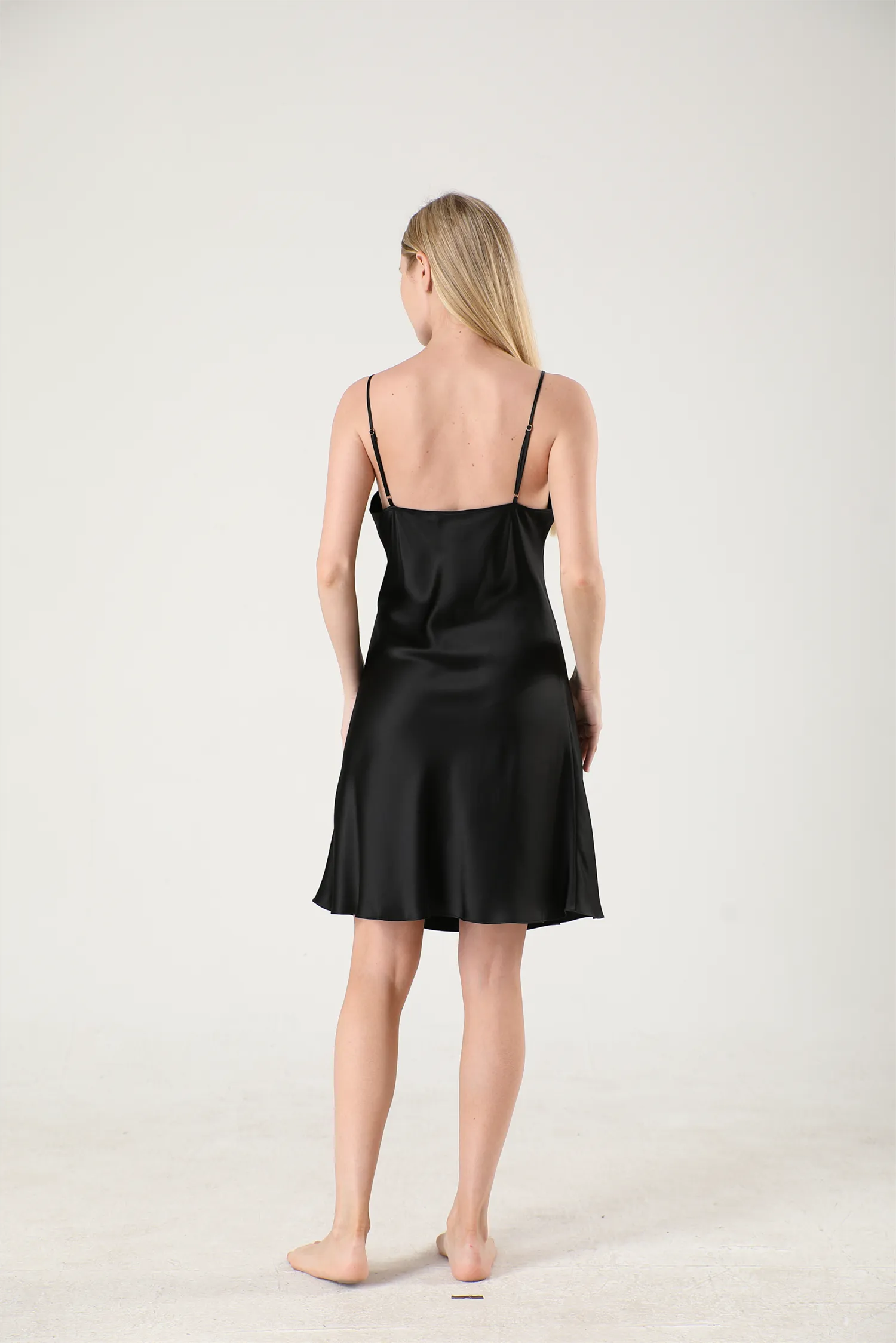 Women Basic Nightgown Silk Silp Dress