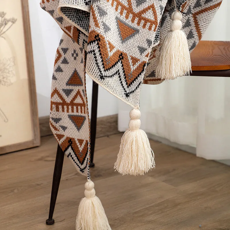 Zella Sofa Blankets Bohemian Style Cotton Knitted Blanket
